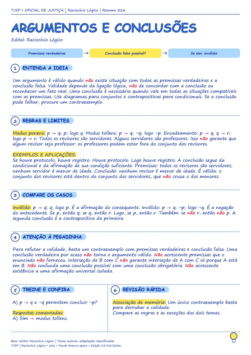 Página ilustrada TJSP Oficial de Justiça — Resumo 09
